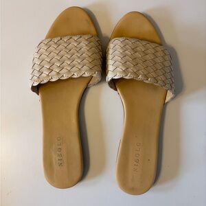 Nisolo Ivory Woven Leather Slides